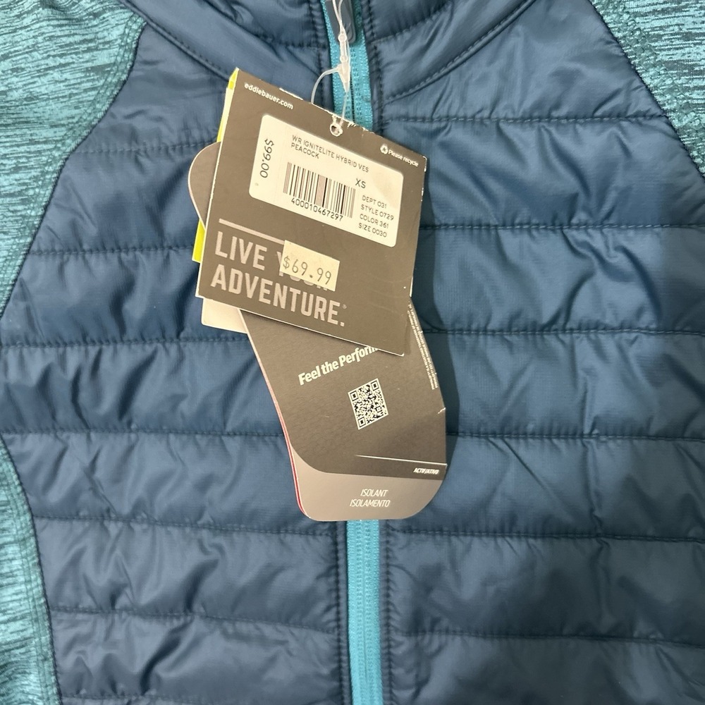 Eddie Bauer Ignitelite Vest Women's XS Blue Hybrid Full Zip Running - Picture 4 of 10